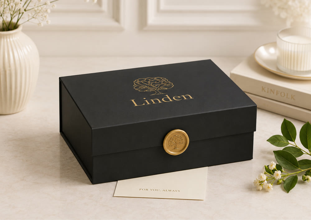 Caixa com Fechamento Imã, Embalagens Linden